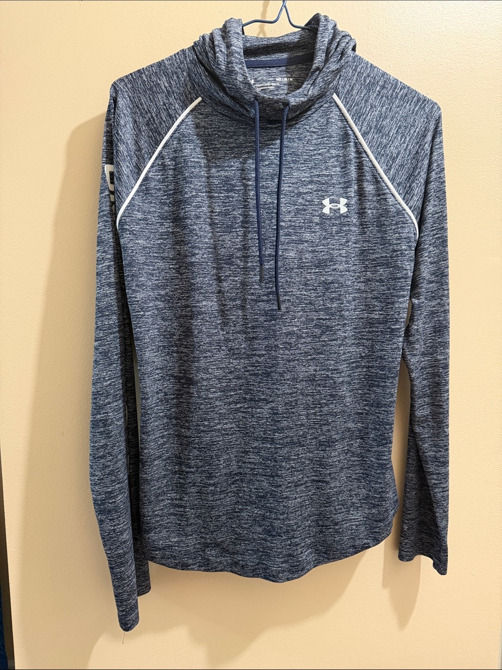 Under Armour Men’s Navy Heather Crewneck Pullover with Contrast Piping